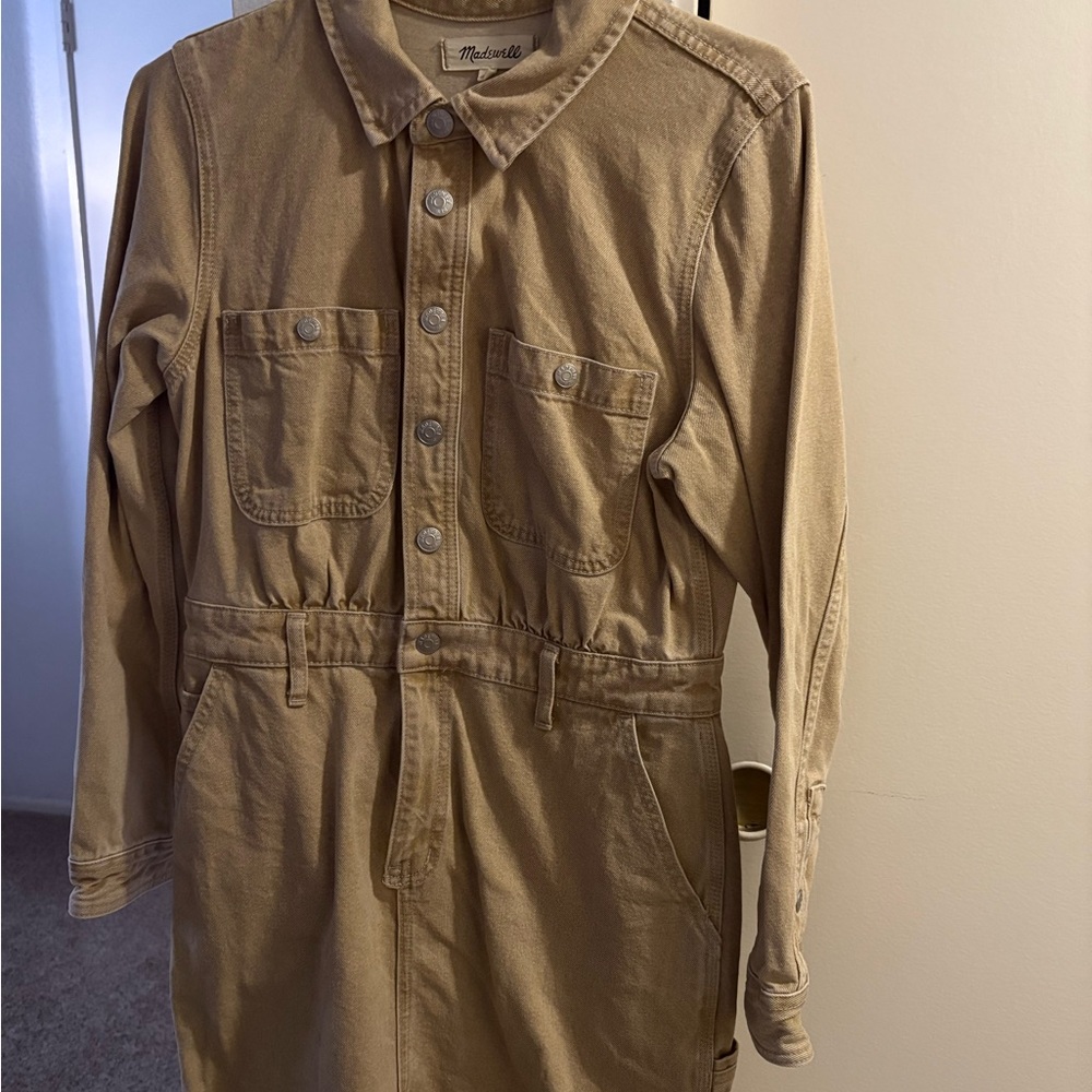 Madewell Tan Long Sleeve Dress